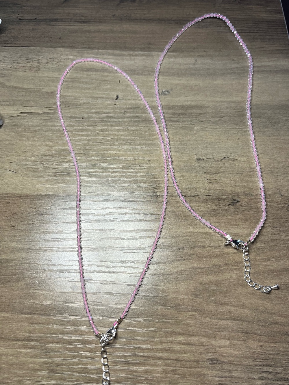 Natural Rose Quartz Faceted Gemstone Necklace Adjustable
